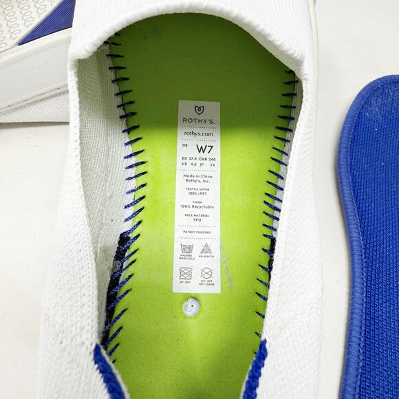 [Rothy's] Bright White The Original Slip-On Sneakers Washable Eco-Friendly Sz 7 - Picture 9 of 11